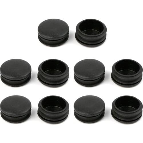 10Pcs Black Plastic Furniture Leg Plug Blanking End Cap Bung For Round Pipe Tube