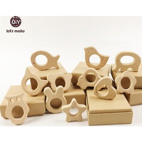 Lets Make DIY Pendent Hand Cut Birds 10pcs Wooden Birds Teether Natural Beech Wooden Product
