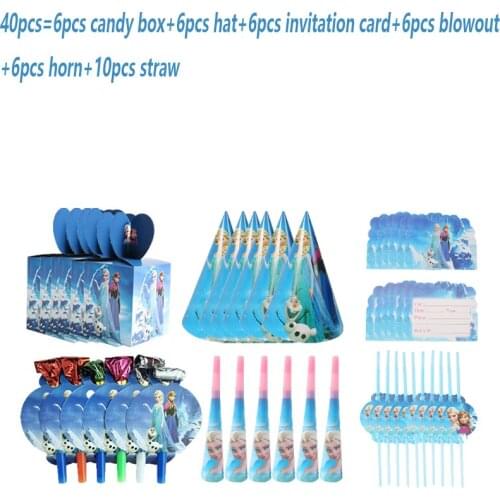 10Pcs/set Disney Princess Frozen 2 Theme Party Disposable Tableware Set Paper Cup Plate Napkin Birthday Party Decorations Supply