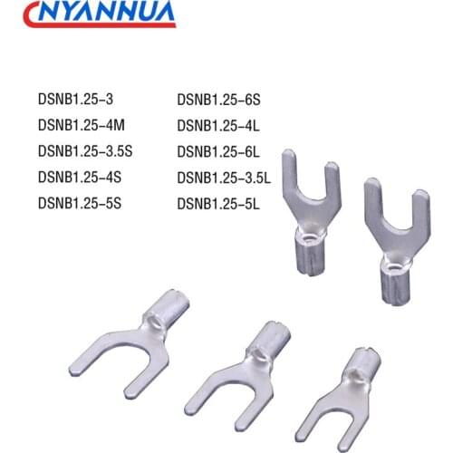 10PCS Cable Wire Connector Crimp UT Non-Insulated Ring Fork U-Type Tin-Plated Brass Terminals Assortment Kit