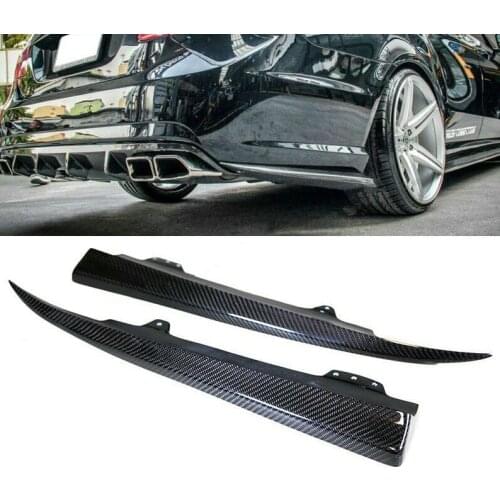 2PCS Real Carbon Fiber Rear Bumper Splitter Spoiler Lip Flaps For Mercedes-Benz W212 E350 E500 E550 E63AMG Sedan 4DR 2010-2013