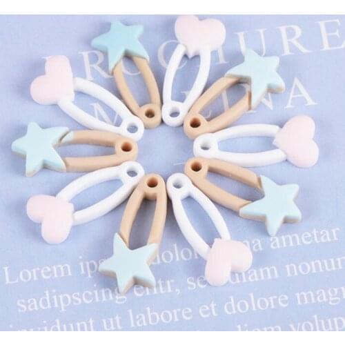 20pcs/lot Pentagram stars,Love heart Resin Flackback Cabochon Art Supply Decoration Charm Craft 2.3cm