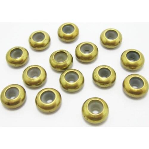 30pcs Brass bead keeper 8x4mm Raw brass rondelle silicone beads stopper R227