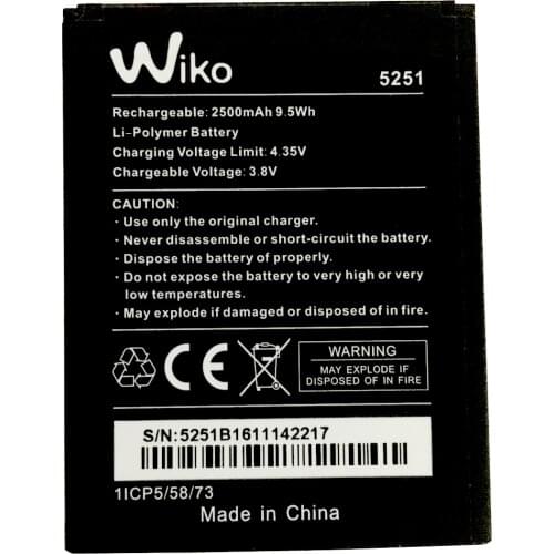 2600mAh 5251 battery for WIKO Pulp 4G 5251 Mobile phone battery