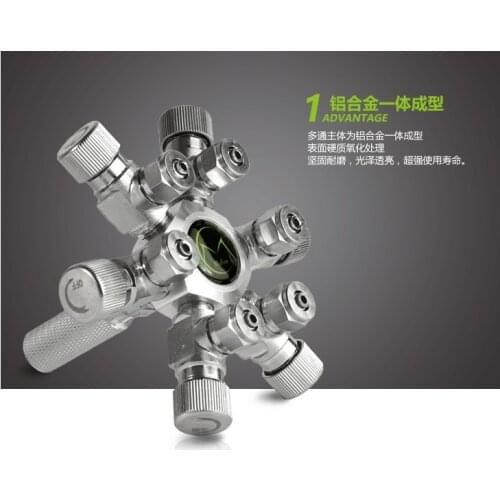 Aquarium Tank Inline Manifold Air Pump 3/6 Way CO2 Regulator Solenoid Cylinder 2way 4way Splitter Valve Control Switch Connector