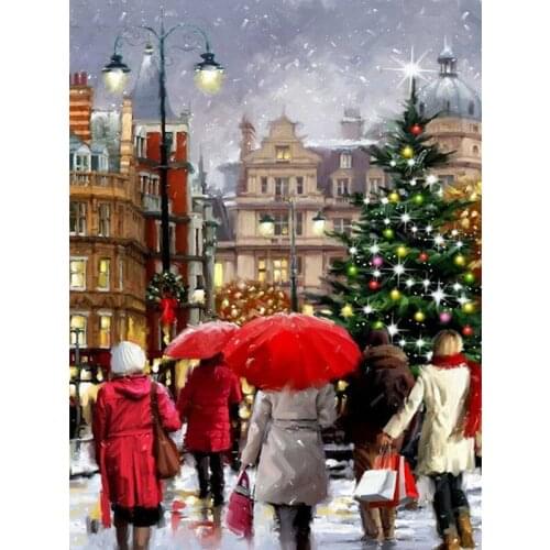 DIY 5D Diamond Painting people Full square Rhinestone pastes Handcraft Cross Stitch Diamond Embroidery mosaic Christmas scenery