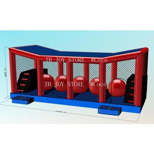 Free sea shipment to port,Wipeout ball run outdoor inflatable obstacle course equipment,commercial inflatable sports games