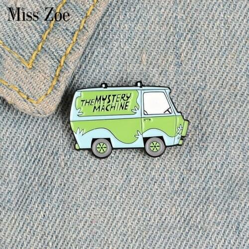 THE MYSTERY MACHINE Enamel Pins Custom Cartoon Scooby Bus Brooches Lapel Pin Shirt Bag Fun Badge Old School Jewelry Gift Friends