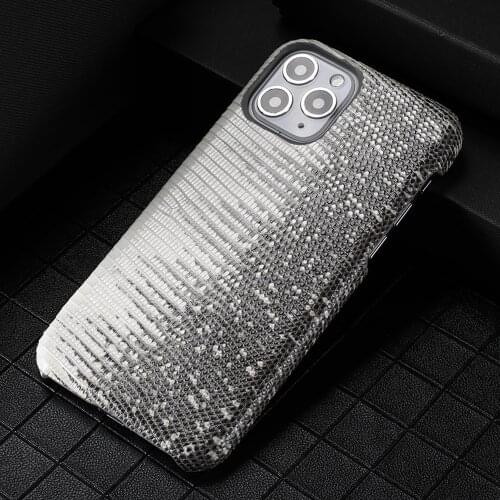 Natural Lizard Leather Case for iPhone 12 Pro Max 12 Mini 11 Pro Max X XS Max XR 8 Plus 6 6s 7 Plus SE 2020 5 5s Luxury Cover