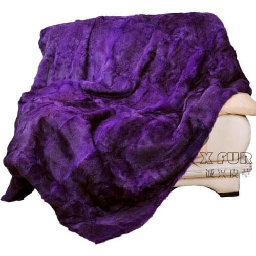 CX-D-08H 200X150 Natural Color Custom Real Rabbit Fur Rug /Carpet