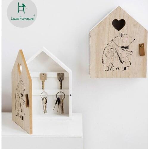 Louis Fashion Entrance Wooden Decoration Key Storage Box Wall Hanging Hook Household Creative Personality Frame