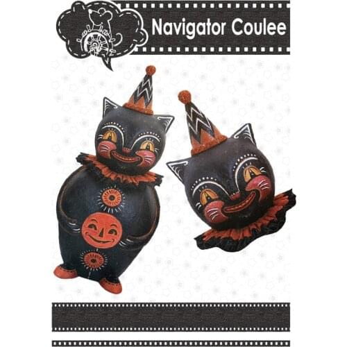 Halloween clown cat metal cutting mold and stamp scrapbook decoration DIY crafts layered drawing photo album embossed card ideas