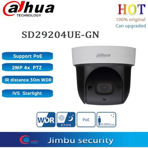 Dahua PTZ camera 2MP 1080P IP camera SD29204UE-GN 2MP 4x Starlight IR PTZ Network PoE Camera