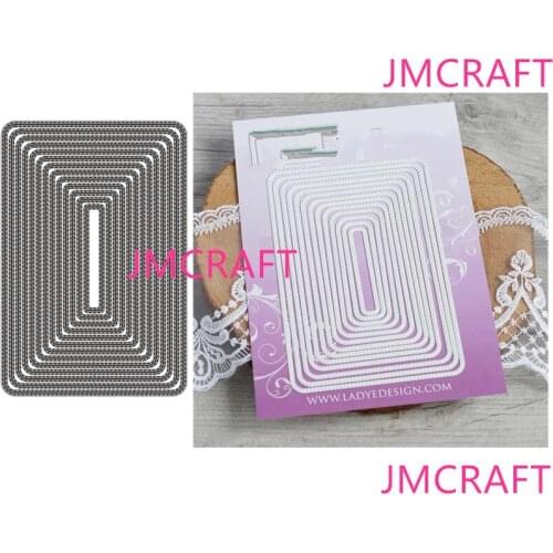 JMCRAFT 2021 New Rectangle Border Background Metal Cutting Dies DIY Scrapbook Handmade Paper Craft Metal Steel Template Dies
