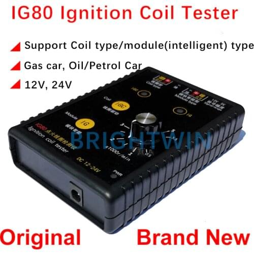 Original Automobile IG80 Ignition Coil Tester Car Gas Oil Petrol Vehicle Natural Gas 24V Gasoline 12V Coil Ignition Testing