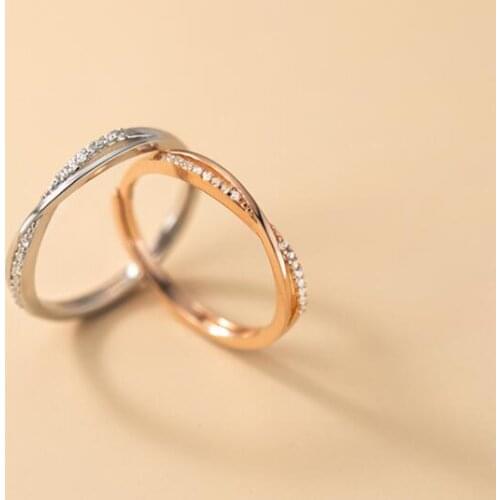 100% Authentic REAL.925 Sterling Silver Fine Jewelry Double Rows Cross Twist Zircon AAAA+ Ring Knuckle Rings for Engagement