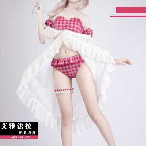 Arknights Beautiful Sexy Eyjafjalla Cosplay Costume Swimwear Halloween Outfit Party Set anime clothes
