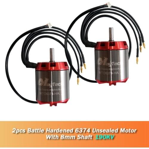 Maytech (2PCS) 6374 190kv brushless motor for e-skateboard e-bike electric scooter fighting robot with hall sensor