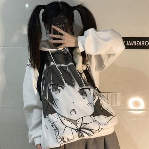 Anime Japanese cartoon Hooded Harajuku lovely Long sleeveTops Sweater Uniform Outfit Anime Cosplay Costumes Loose sweater suits
