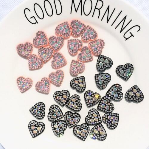 30Pcs DIY Sequin Rhinestone Accessories Love white Pink Heart stick On Patch Clothes Stickers Sewing On