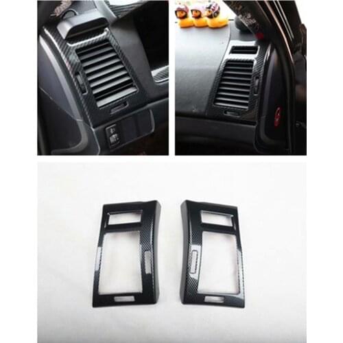 2pcs/lot Car stickers ABS carbon fiber grain front both sides air conditioning outlet cover for 2005-2009 Toyota REIZ
