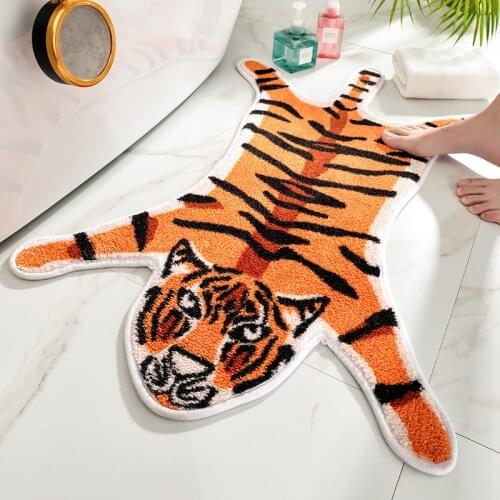 Cartoon Tiger Styling Letter Design Non- Slip Mat Hallway Porch Area Rug for Home Livingroom Door Mats Suck Water Bath Carpet