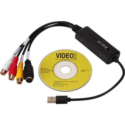 NEW-USB2.0 VHS to DVD Converter Convert Analog Video to Digital Format Audio Video DVD VHS Record Capture Card PC Adapter