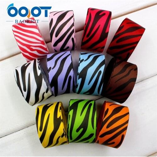 OOOT BAORJCT 174113,25mm Zebra, leopard Printed grosgrain ribbon,DIY handmade,Wedding decoration materials, Valentines Day