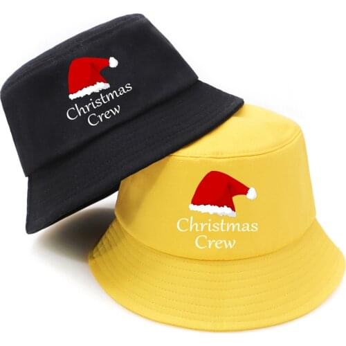 Christmas Crew Sunscreen Bucket Hat Men Headwear Fisherman Hats Female 2020 Funny Top Bucket Caps Fashion Yellow Bob Chapeau