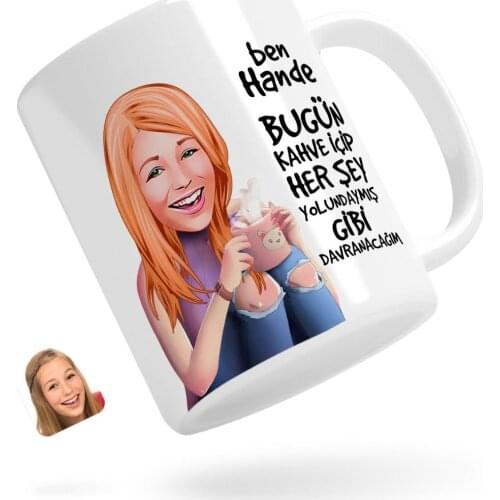 Personalized Women 'S Everything Yolundaymış As Caricature Of White Mug Bardak-4