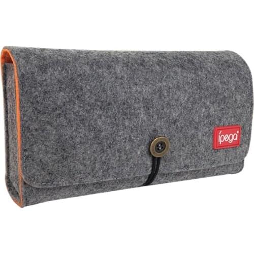 PG-SL008 Little Grey Wolf Storage Bag with Game Card Slot Double Storage Protection Bag for Switch Lite