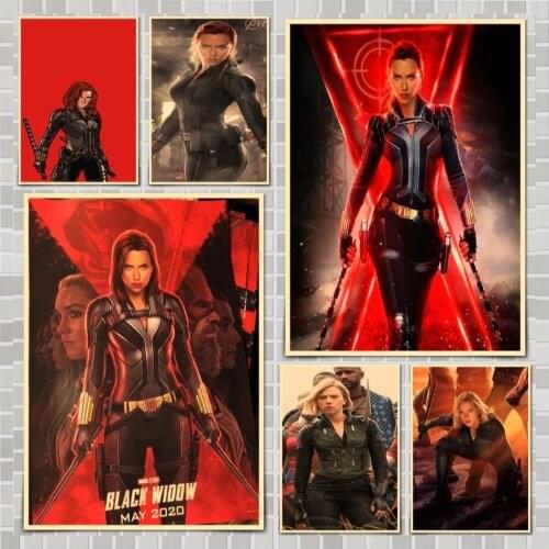 Black Widow Movie Poster Wall Stickers For Home Room Bar Decor Art