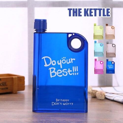 New Hot Portable Flat Water Bottle Reusable Slim Leak Proof Flat Water Bottle Kettle for School Outdoor