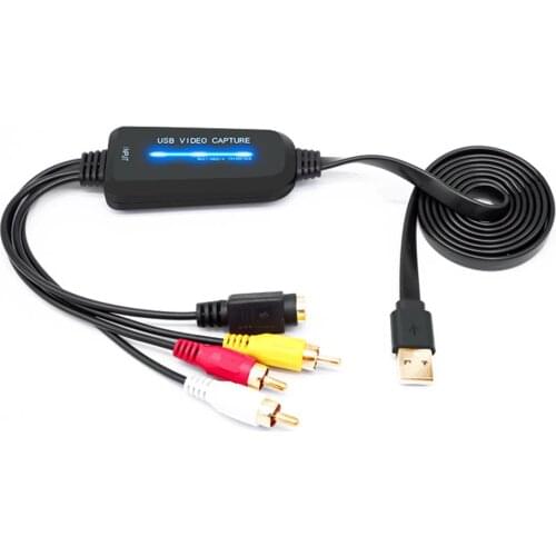 VHS to Digital Converter USB 2.0 Video Converter Audio Capture Card VHS Box VHS VCR TV to Digital Converter Support Win 7/8/10