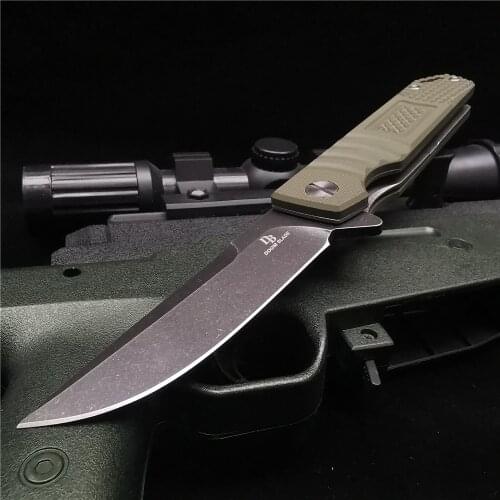 Folding Knife, D2 High Quality Pocket Knife, Ball Bearing Quick Opening Hunting Knife, Sharp Knife for Outdoor Camping