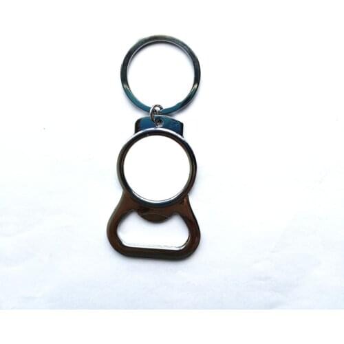 Sublimation metal blank key chain bottle opener key ring hot transfer blank metal keychains diy consumables 20pcs/lot