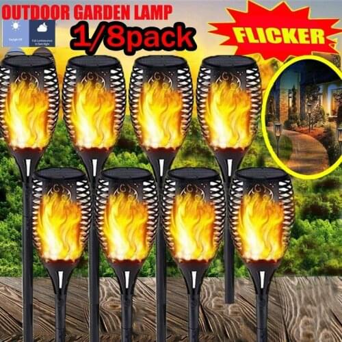 Outdoor Led Solar Lights Flickering Dancing Flame Torch Solar Lighting Waterproof Lamp For Garden Decoration Landscape Lawn Path