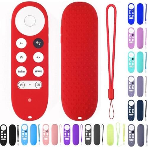 For -Google TV 2020 Voice Remote Silicone Case Protective Cover Skin Remote Control Protection Shockproof Silicone Cover