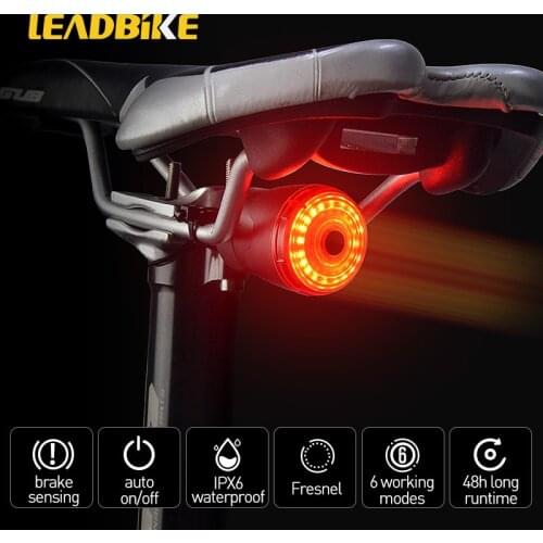 Smart Bicycle Flashlight Brake Sensing Bike Tail Light IPX6 Waterproof USB LED For Bicycle Rear Light Cycling MTB Taillight