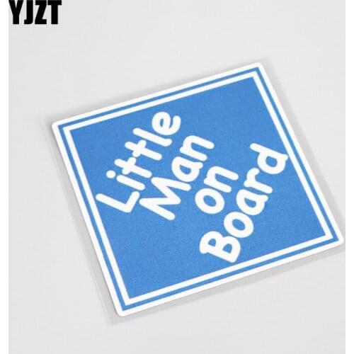 YJZT 12.7CM*12.7CM Blue LITTLE MAN On Board Waterproof Decal PVC Car Sticker 13-0035