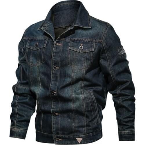 L-6XL Denim Jacket Men New Spring Cotton Jacket Slim Mens Jeans Jackets British Style Trend Denim Coat Men Casaco Masculino