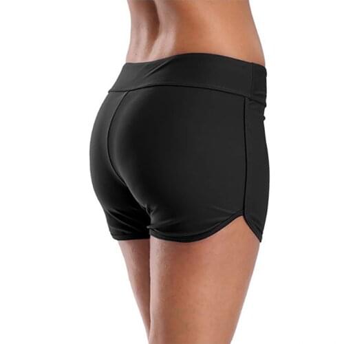 Large Size Female Swim Shorts Conservative Boxer Anti-runout Long Five-point Pants Womens Single-piece Base Black Shorts