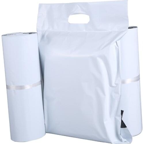 50pcs tote Express Courier Bags White Self-Seal Adhesive Thick Waterproof Plastic Poly Envelope Mailing Bags print logo custom