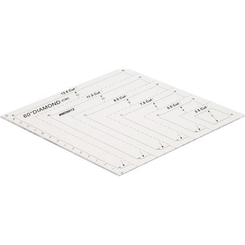60°Diamond Rhombus Template Quilting Ruler Crafting for Handy Measurement