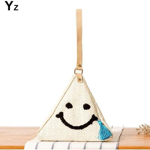 Aaby 2021 New Designer Straw handbag Mini Triangle Women Clutch For Women