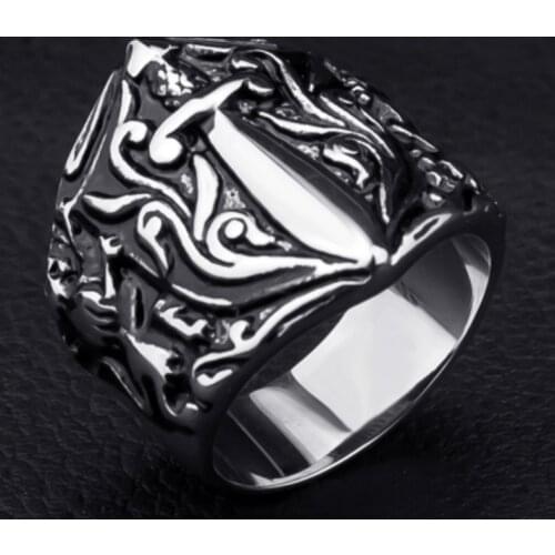Classic High Quality Metal Fashion Sword Knight Men Domineering Cross Ring Jewelry