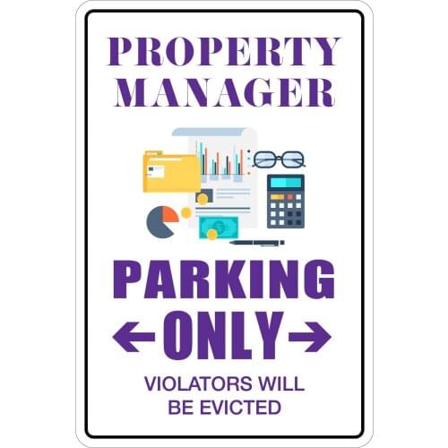 StickerPirate Property Manager Parking Only 8" x 12" Metal Novelty Sign Aluminum NS 132