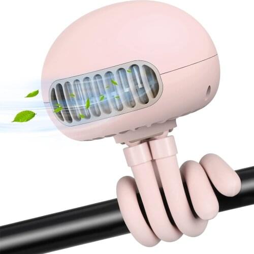 Mini Portable Hanging Fans Cycling Handlebar Clip Fans Adjustable Handheld USB Rechargable Fan Cooler Baby Stroller Bicycle Use
