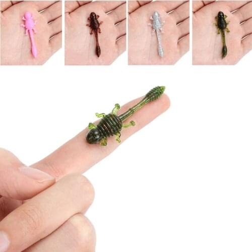20pcs Mini Soft Bait Fishing Lure Set Little gecko Maggot Bait 5cm 1g Shad Worms Bass Pike Minnow Worm Swimbait Fish Rubber