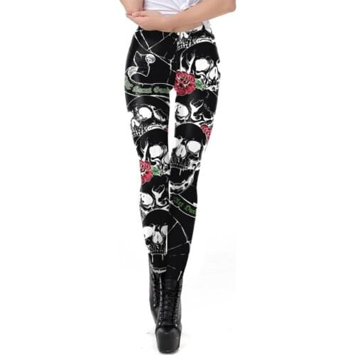 2019 New Halloween women yoga pants leggings sport women fitness 3d skull print female gym leggings femme fitness mujer tights